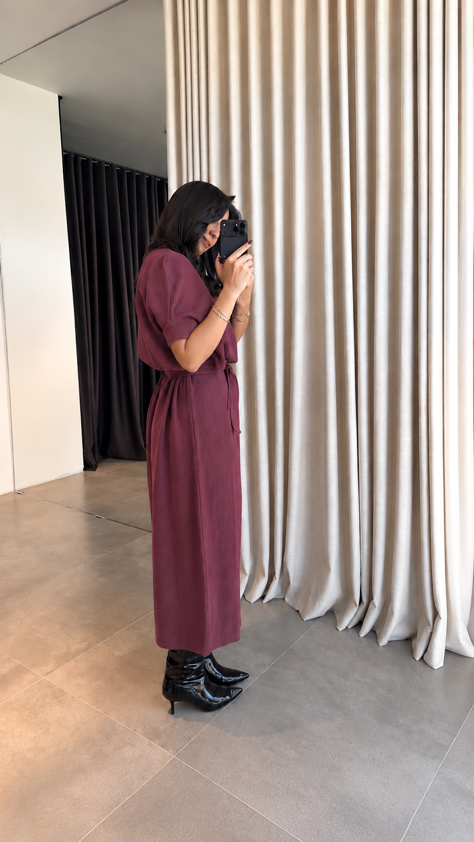 Tessa Dress - Βυσσινί-thumbmail-3