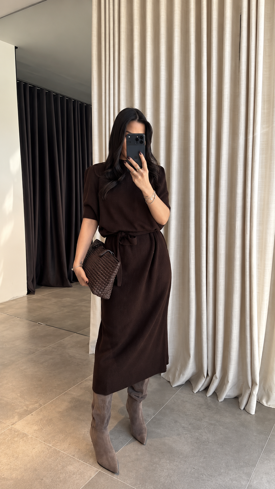 Tessa Dress - Καφέ-thumbmail-2