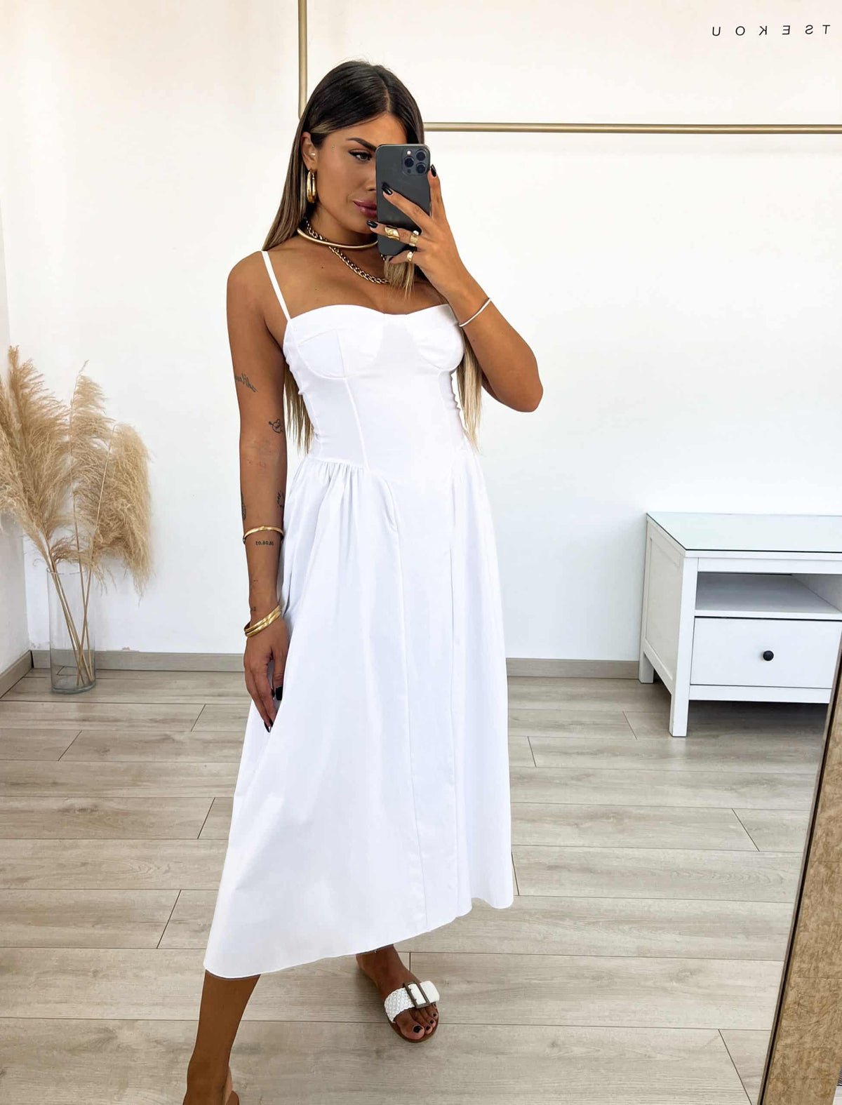 Marilyn Dress - Λευκό-thumbmail-2