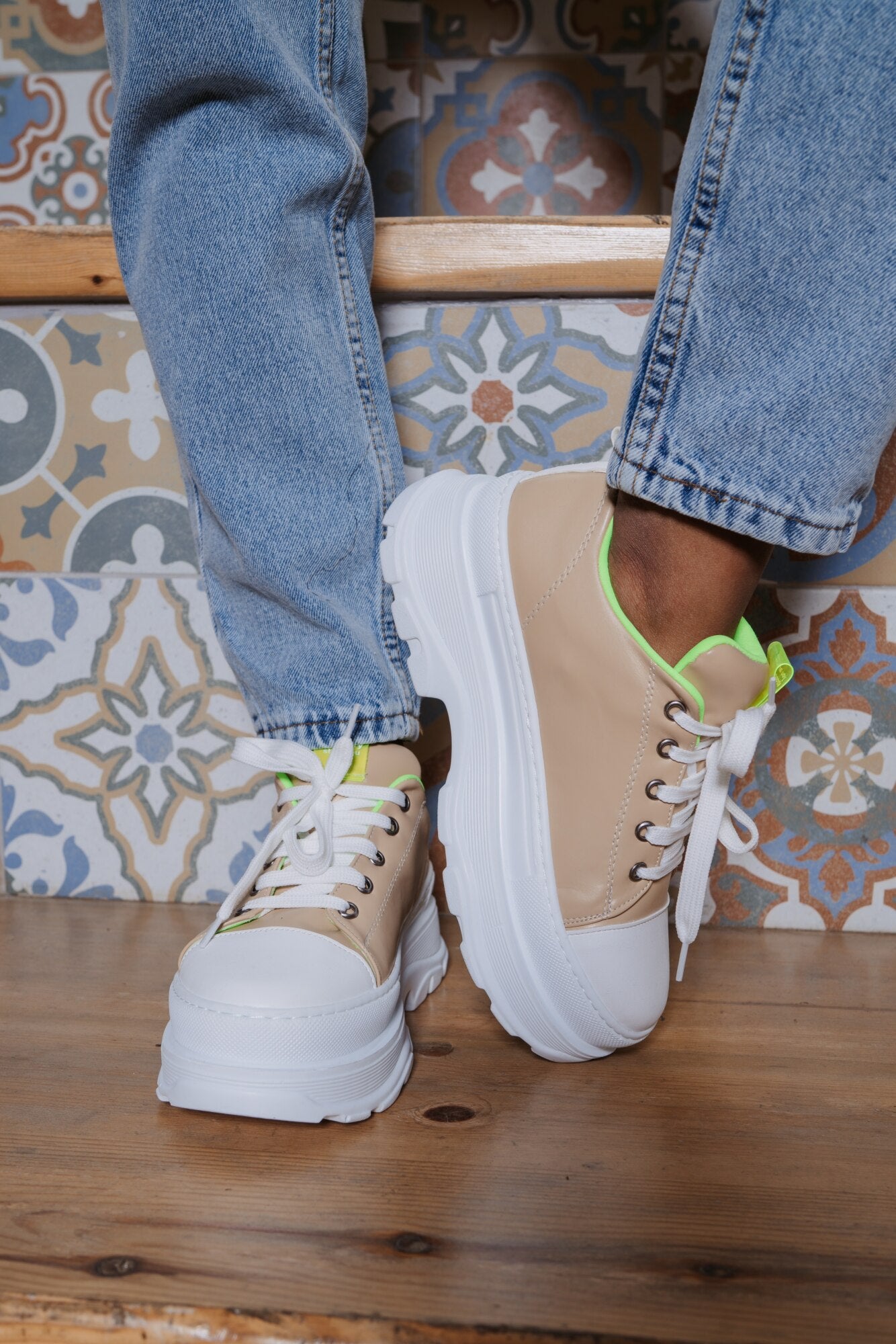 Olivia Sneakers - Μπεζ-thumbmail-2