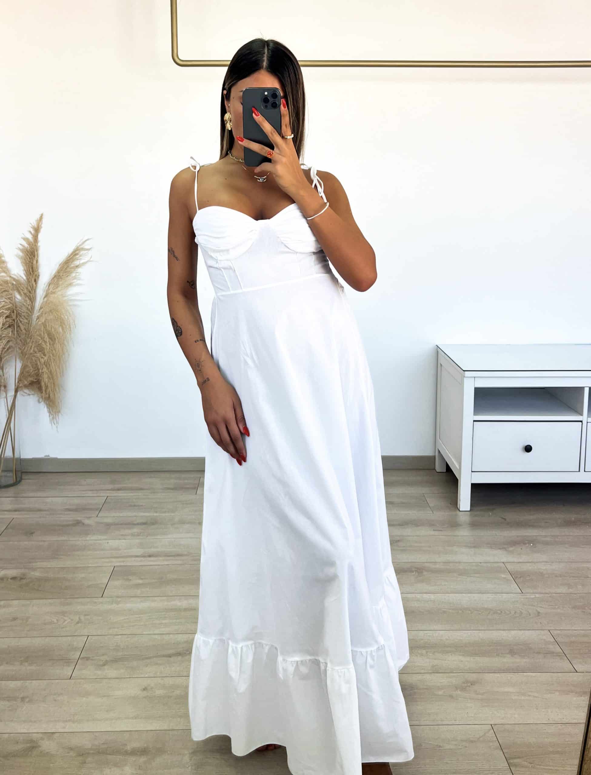 Helen Dress - Λευκό-thumbmail-3