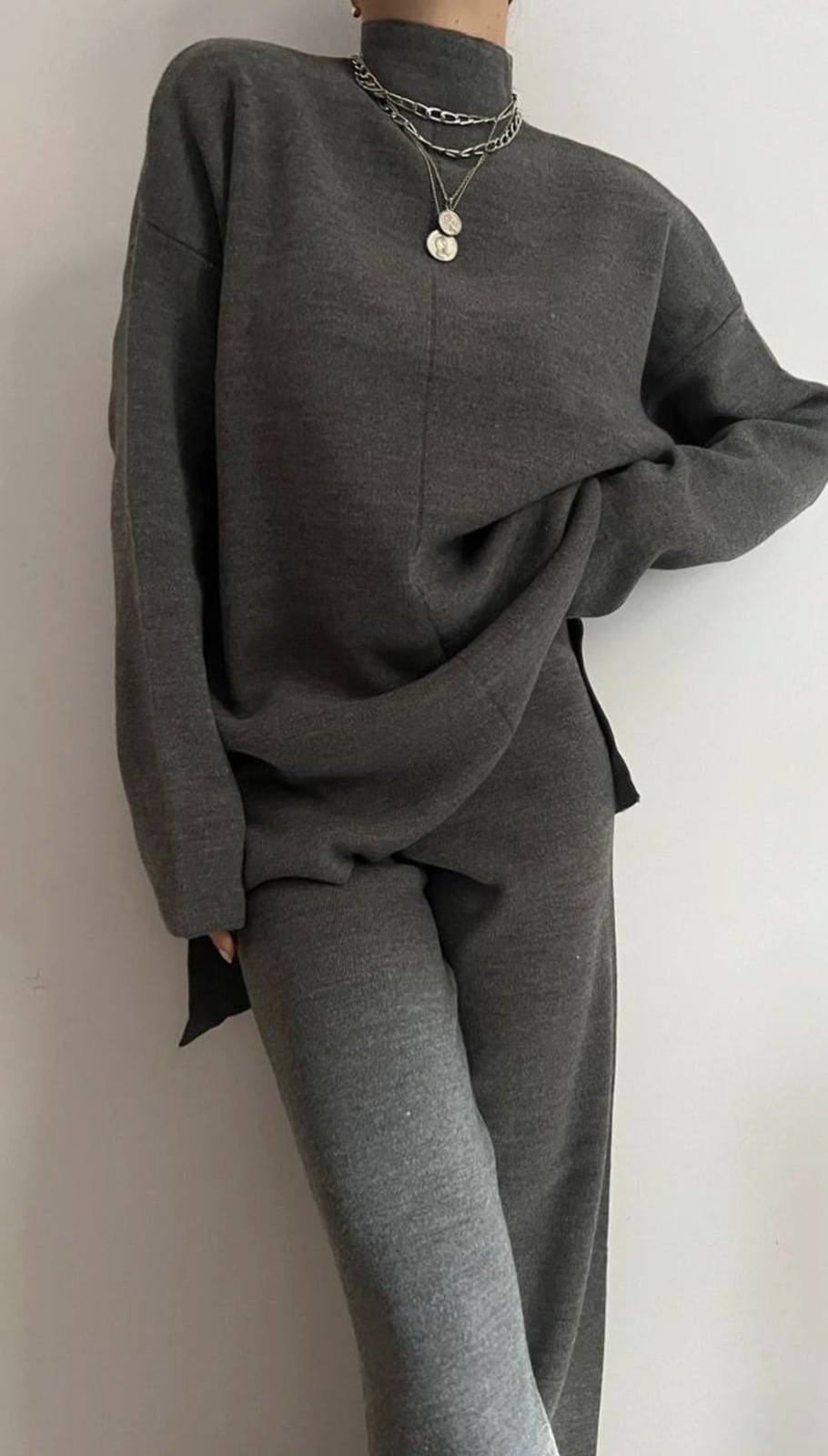 Besty Knit Set - Γκρι-thumbmail-1