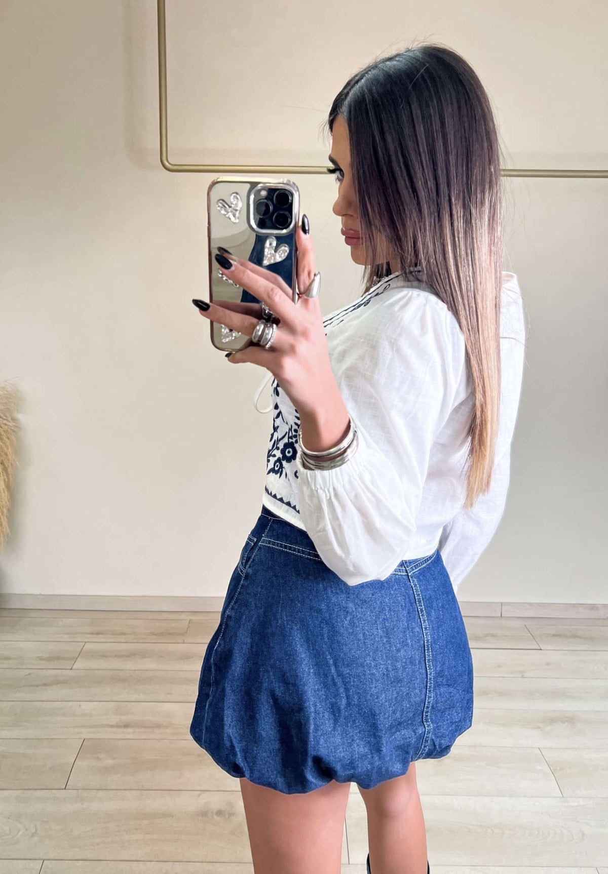Balloon Jean Skirt - Σκούρο Τζιν-thumbmail-5