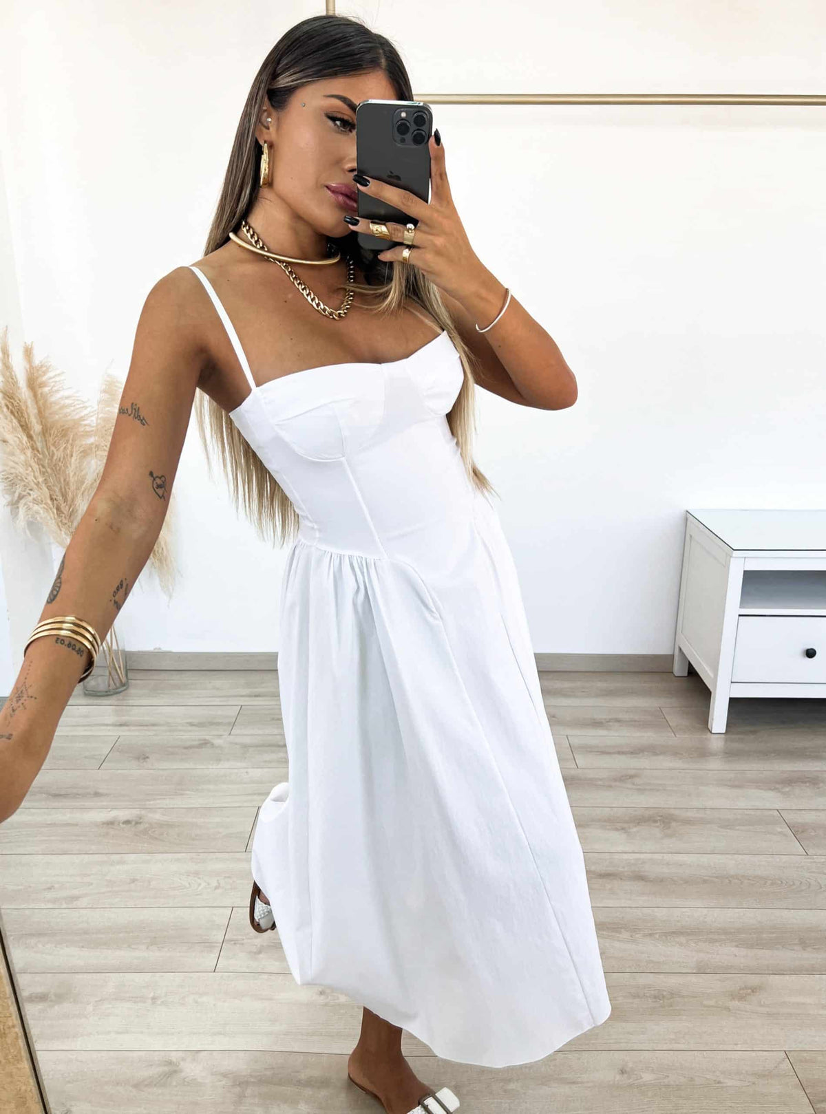Marilyn Dress - Λευκό-thumbmail-4