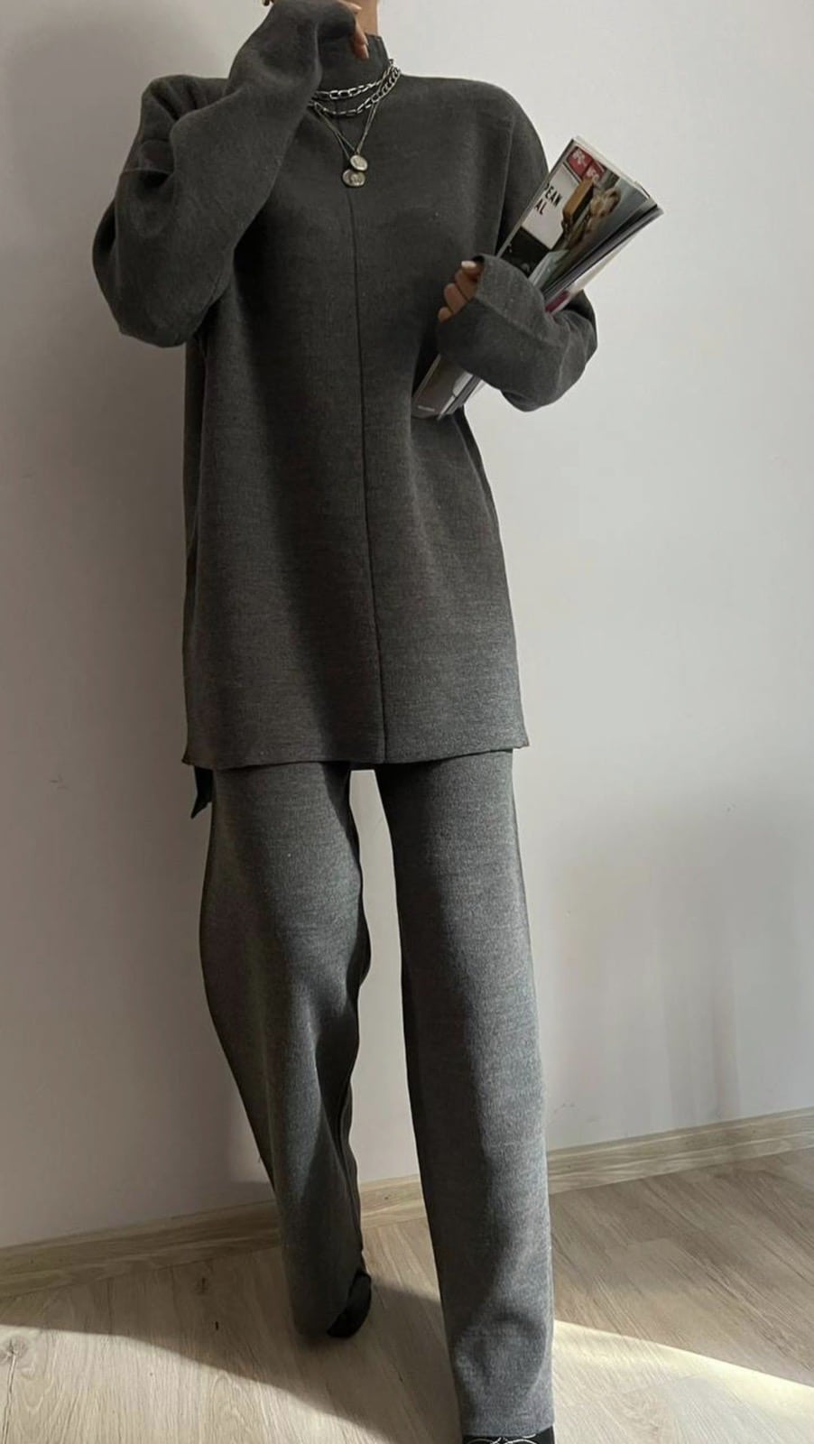 Besty Knit Set - Γκρι-thumbmail-2