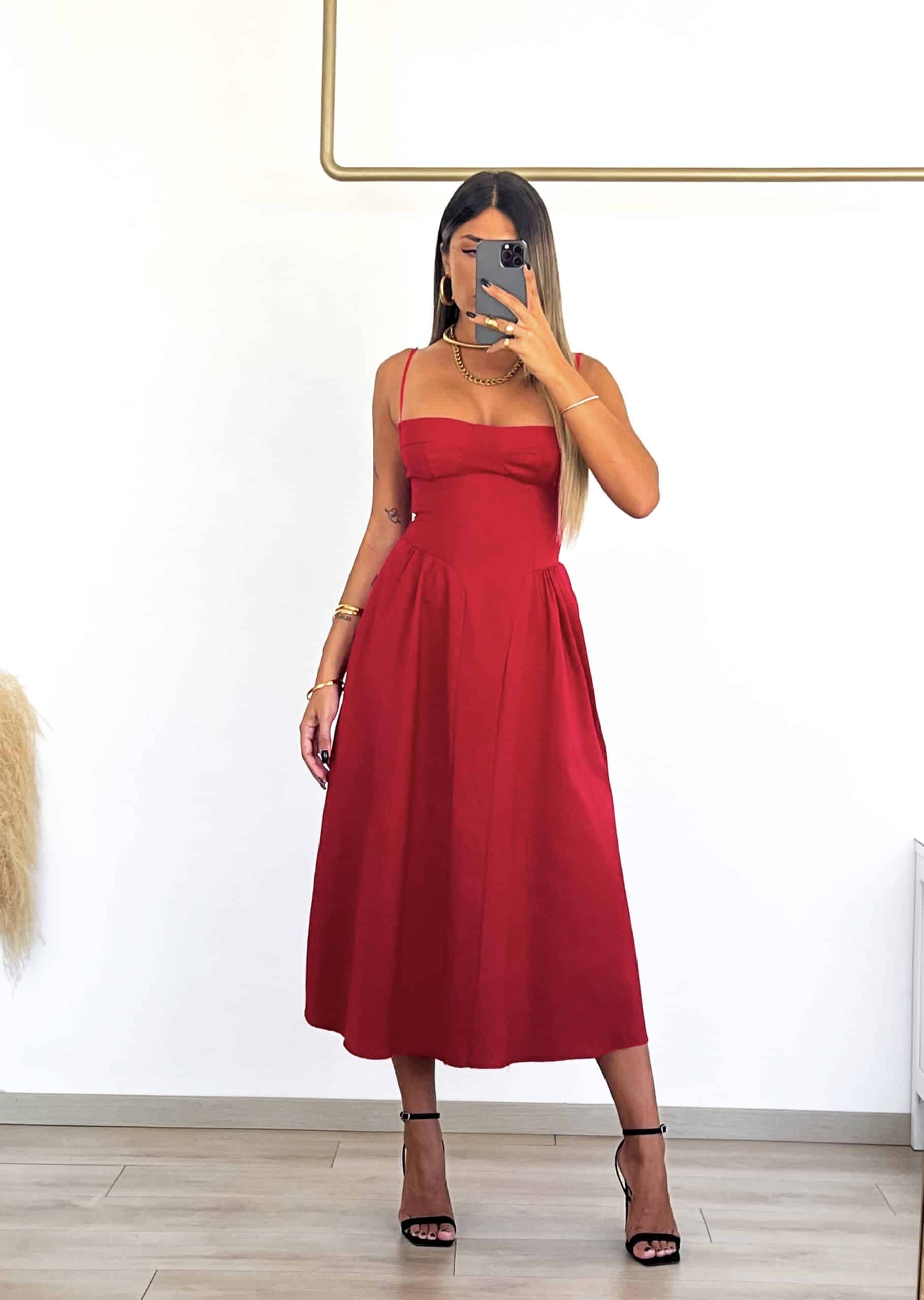 Marilyn Dress - Κόκκινο-thumbmail-2
