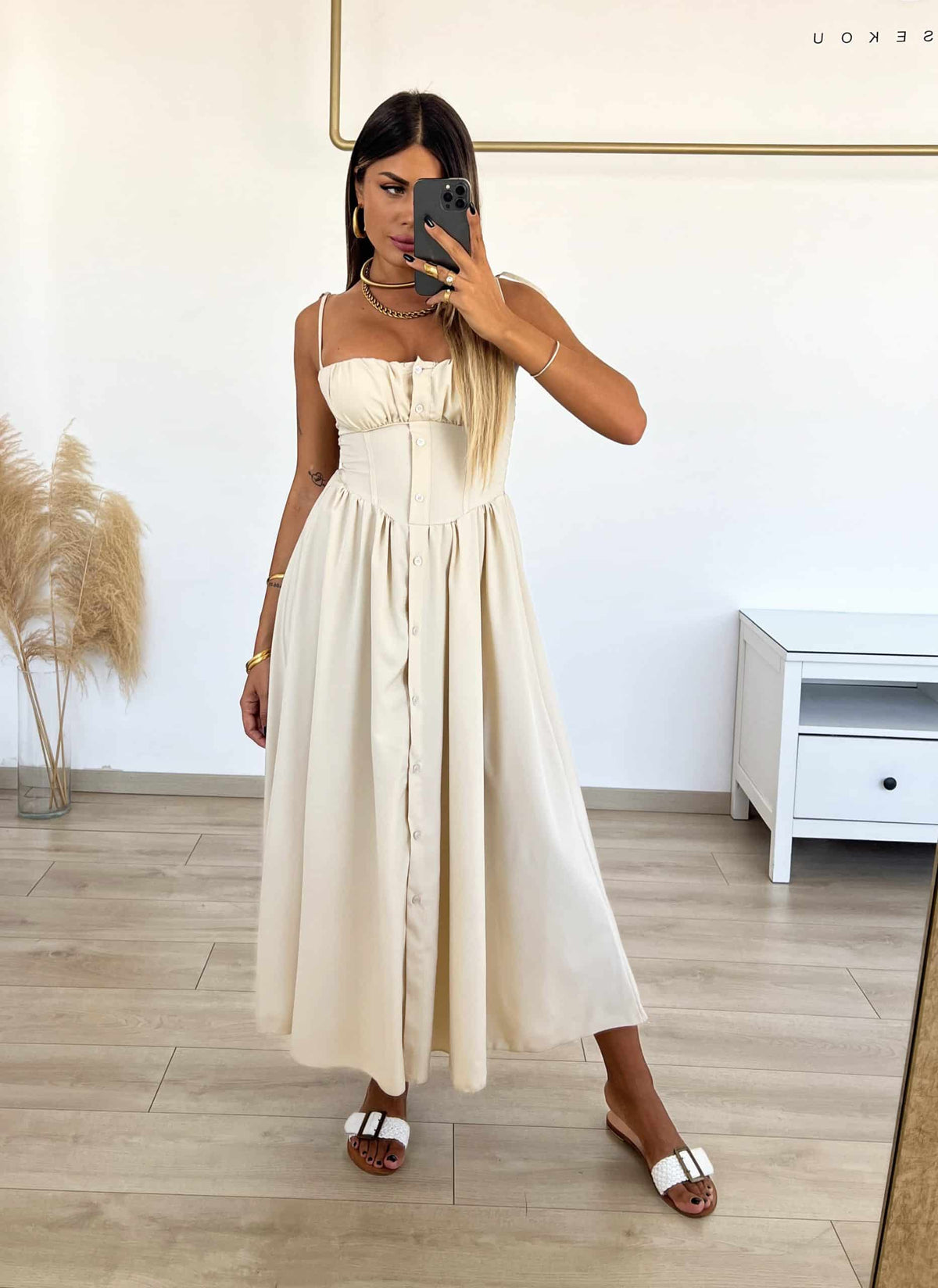 Rony Dress - Μπεζ