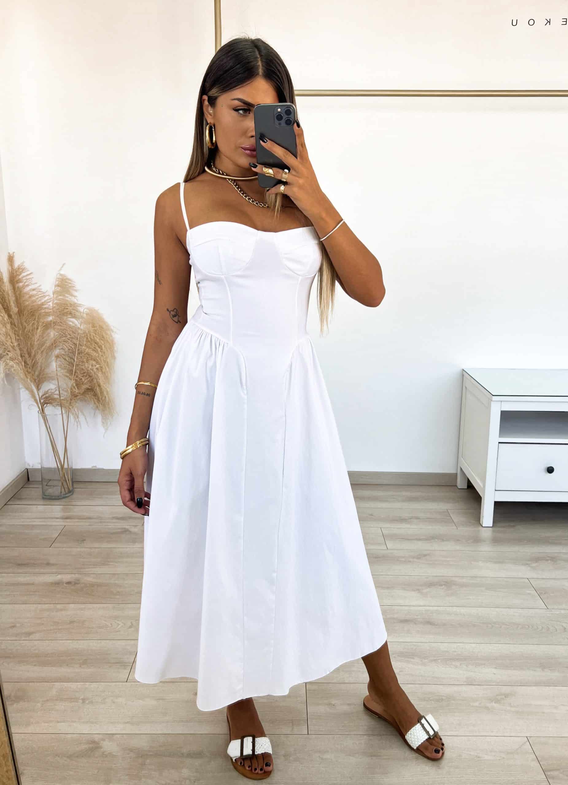 Marilyn Dress - Λευκό-thumbmail-3