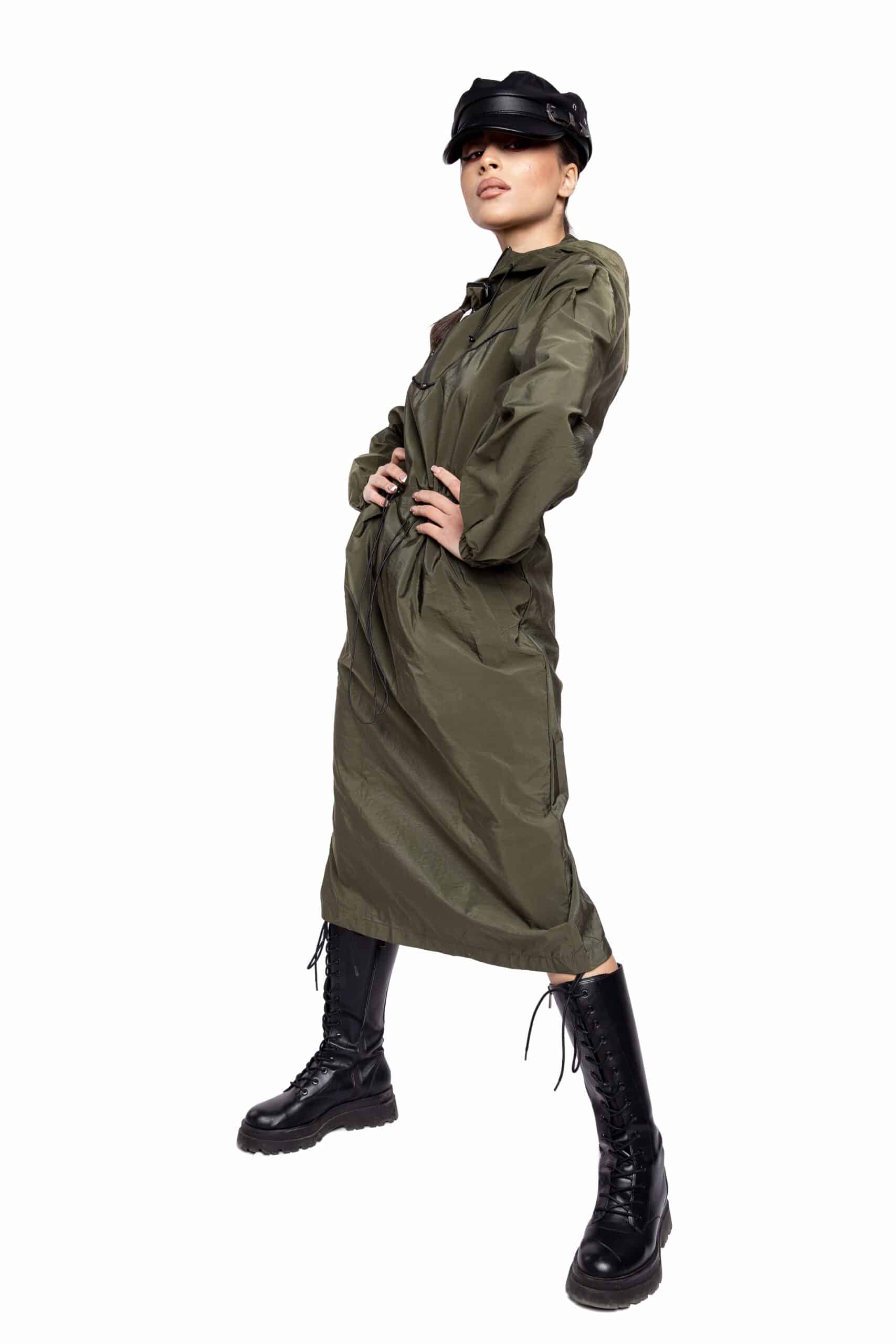 Atlanta Dress - Χακί-thumbmail-5