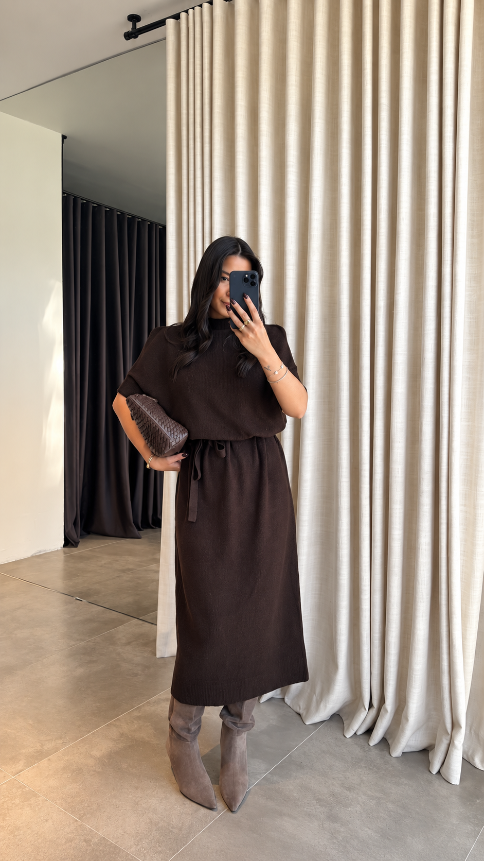 Tessa Dress - Καφέ-thumbmail-3