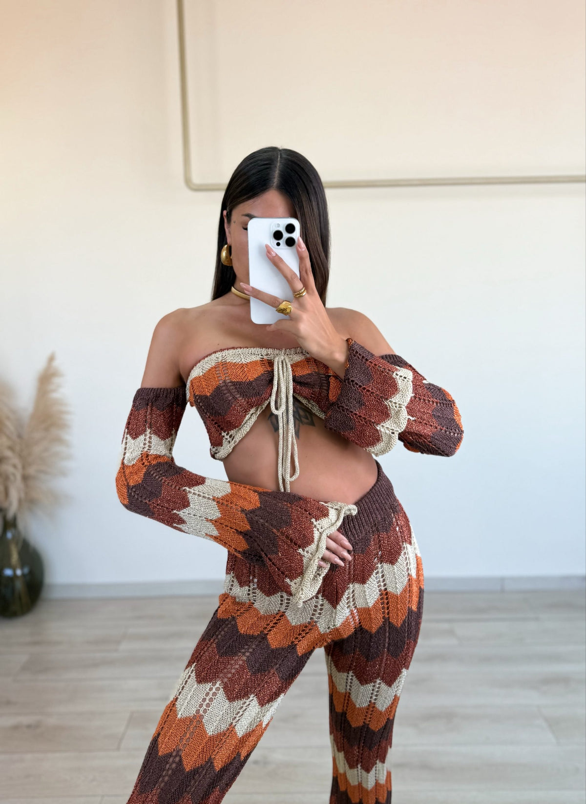 Alicia Set - Καφέ-thumbmail-2