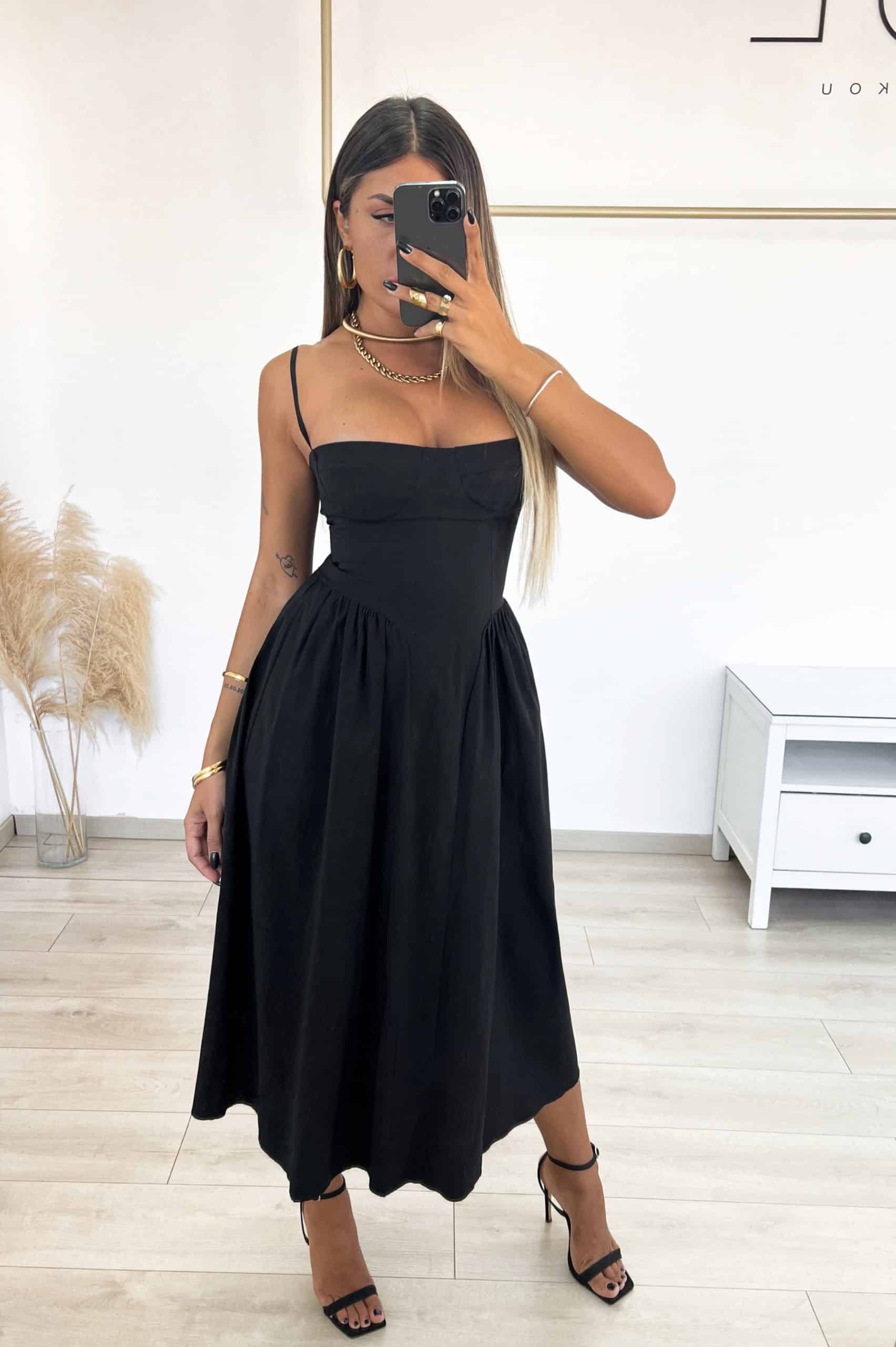 Marilyn Dress - Μαύρο-thumbmail-3