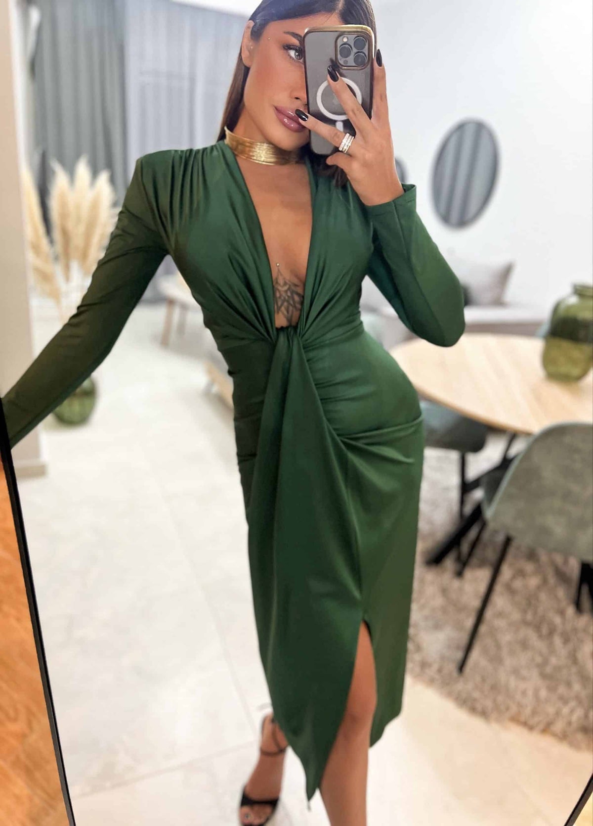 Julia Dress - Κυπαρισσί-thumbmail-3
