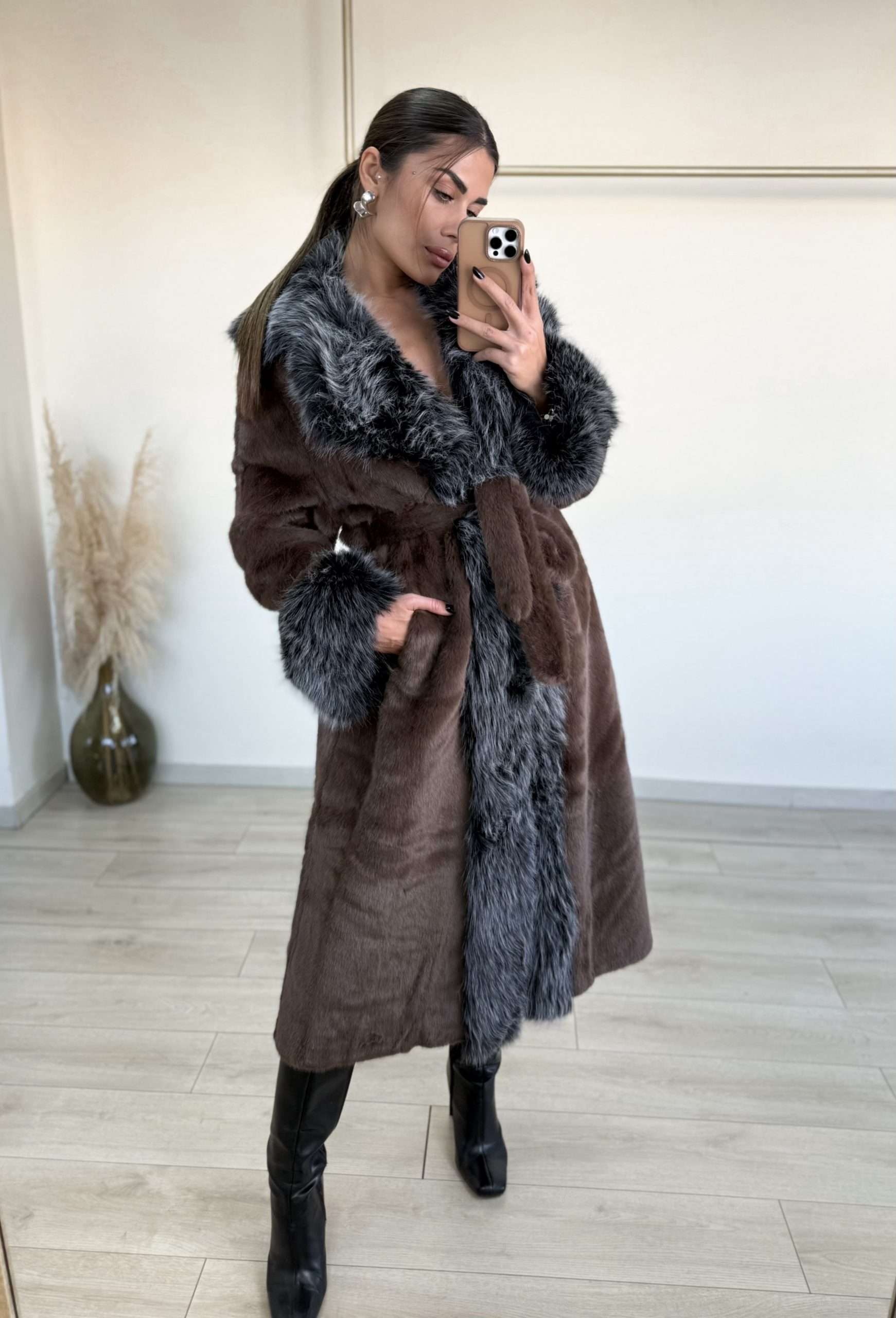 Melina Fur - Καφέ-thumbmail-3