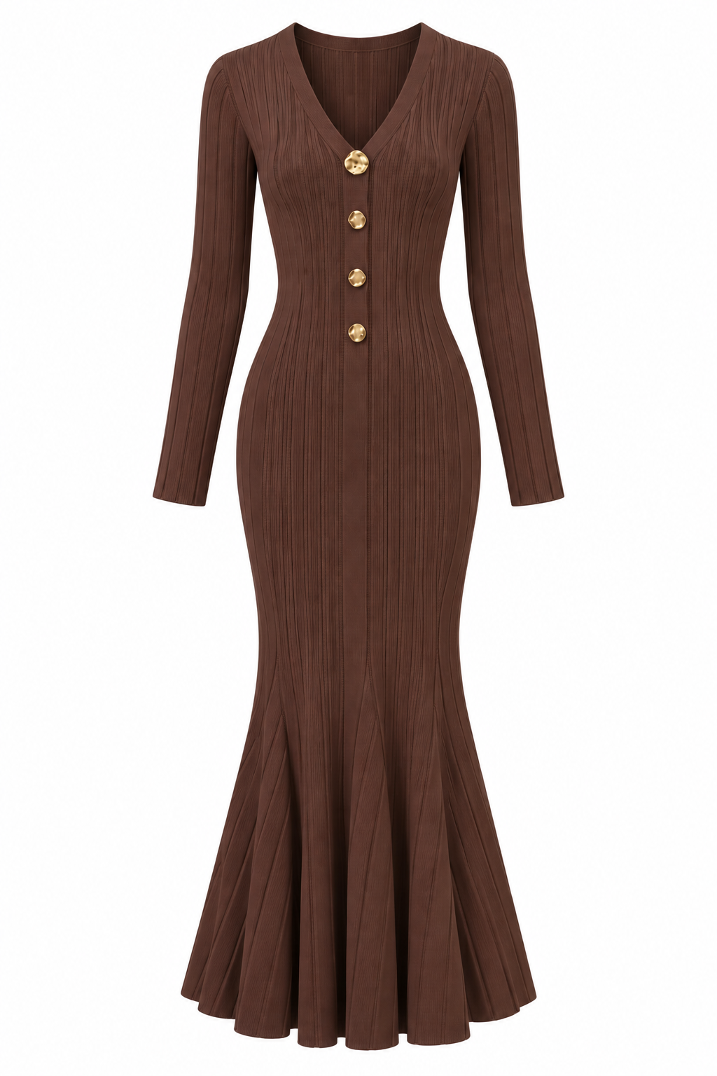 Kylie Dress - Καφέ-thumbmail-1