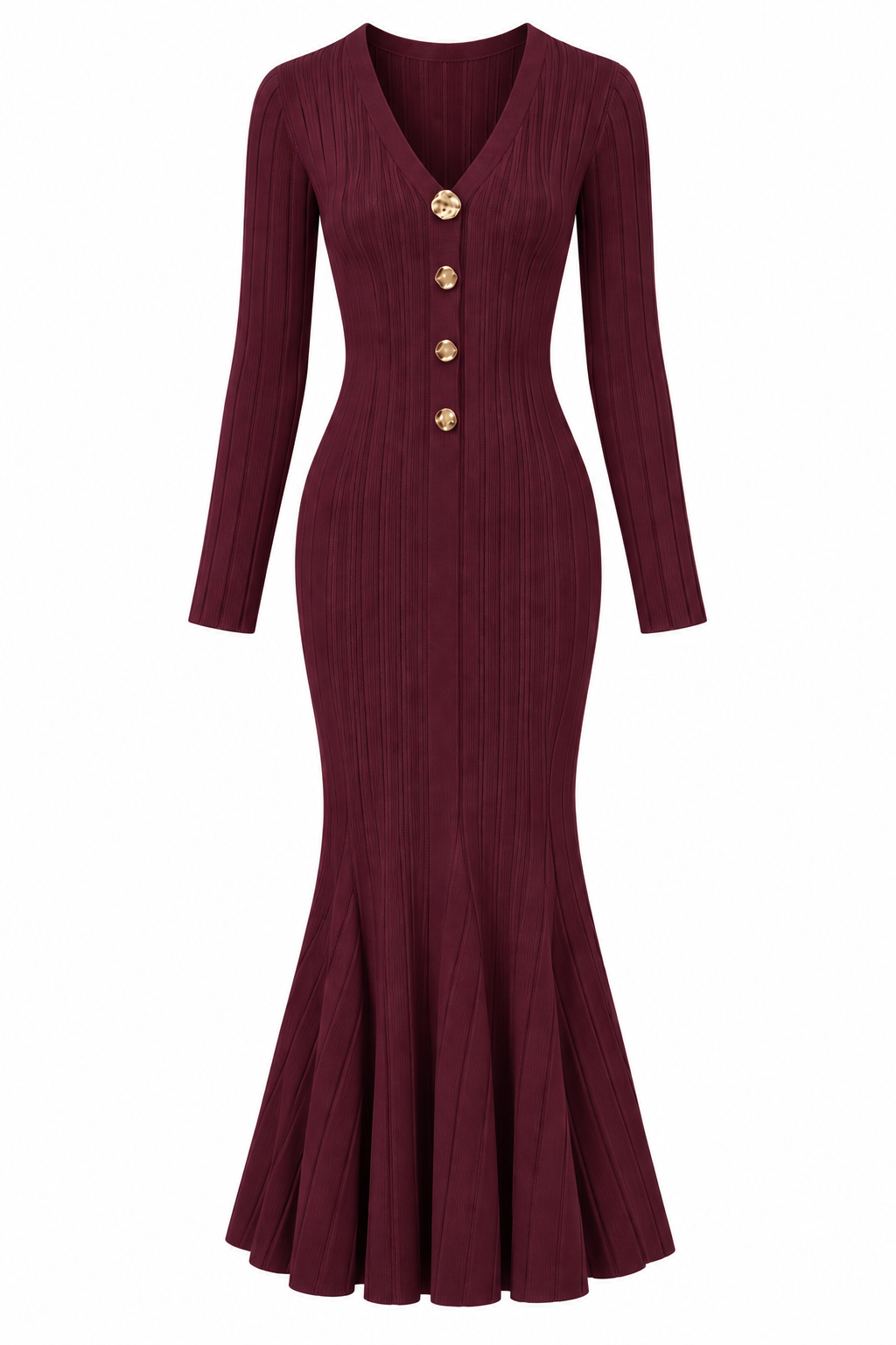 Kylie Dress - Βουργουνδί-thumbmail-1