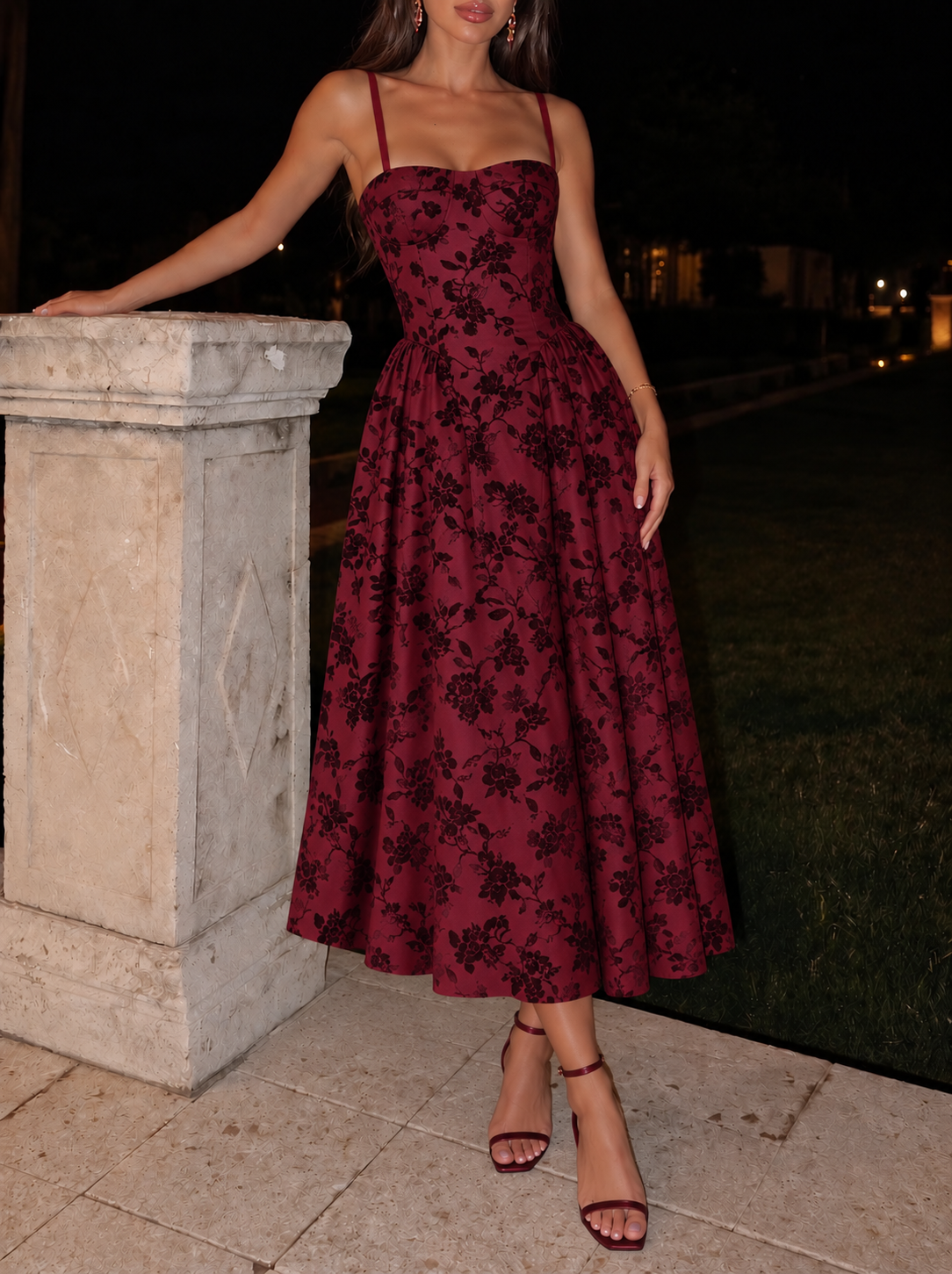 Rania Dress - Μπορντώ-thumbmail-2
