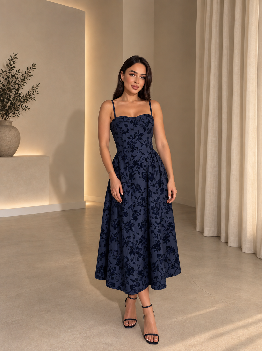 Rania Dress - Μπλε-thumbmail-1