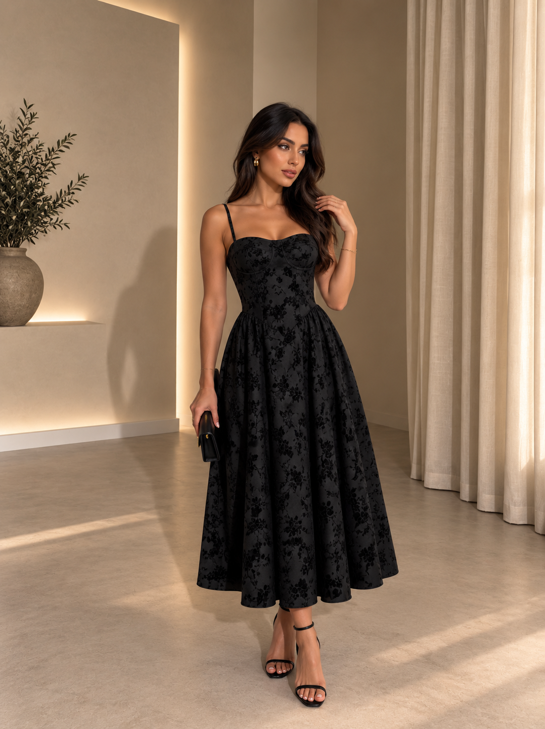 Rania Dress - Μαύρο-thumbmail-3