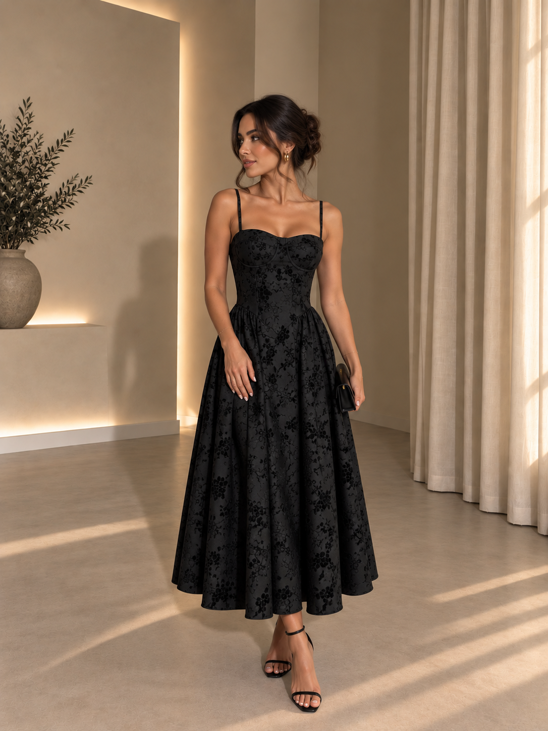 Rania Dress - Μαύρο-thumbmail-1