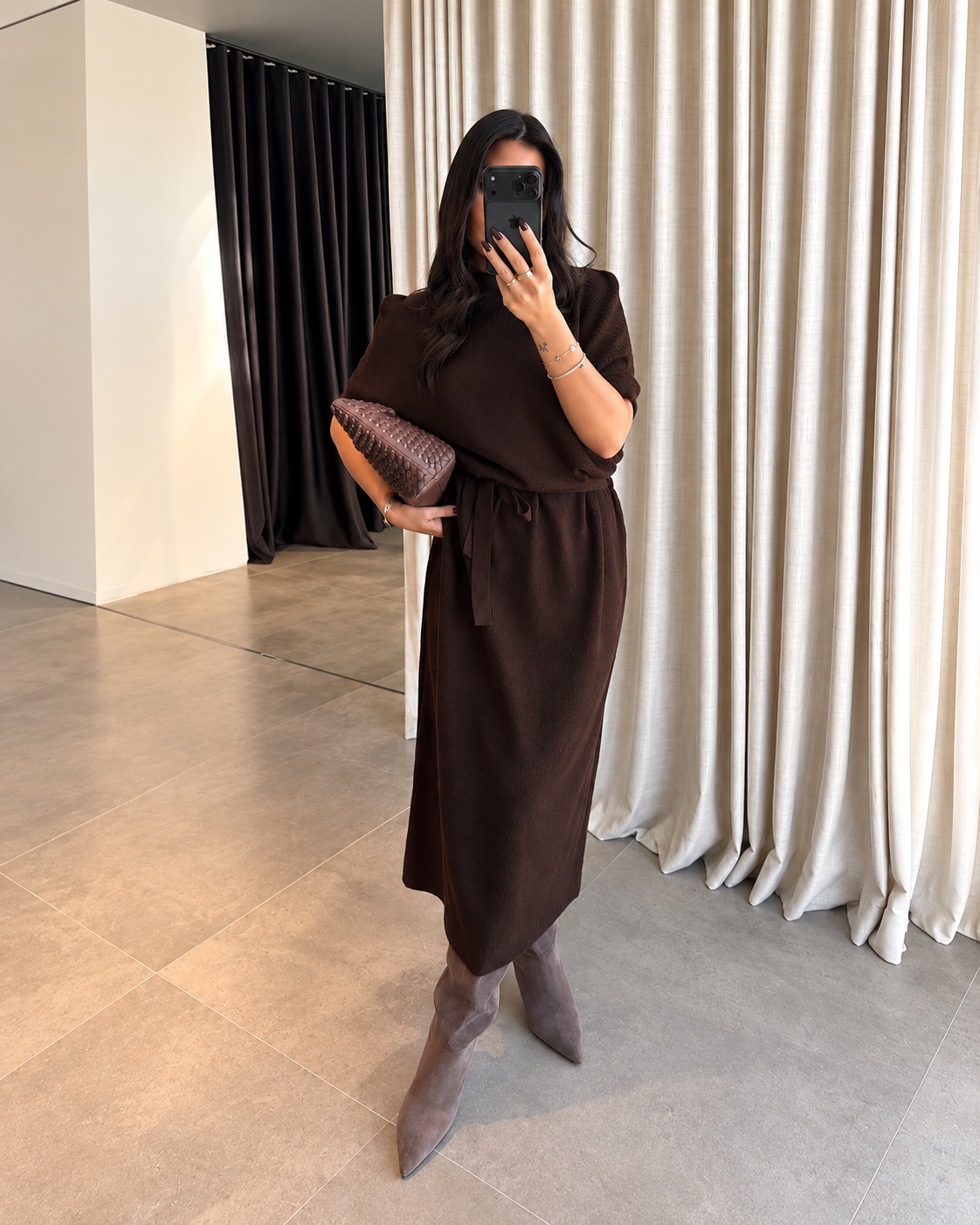 Tessa Dress - Καφέ-thumbmail-1