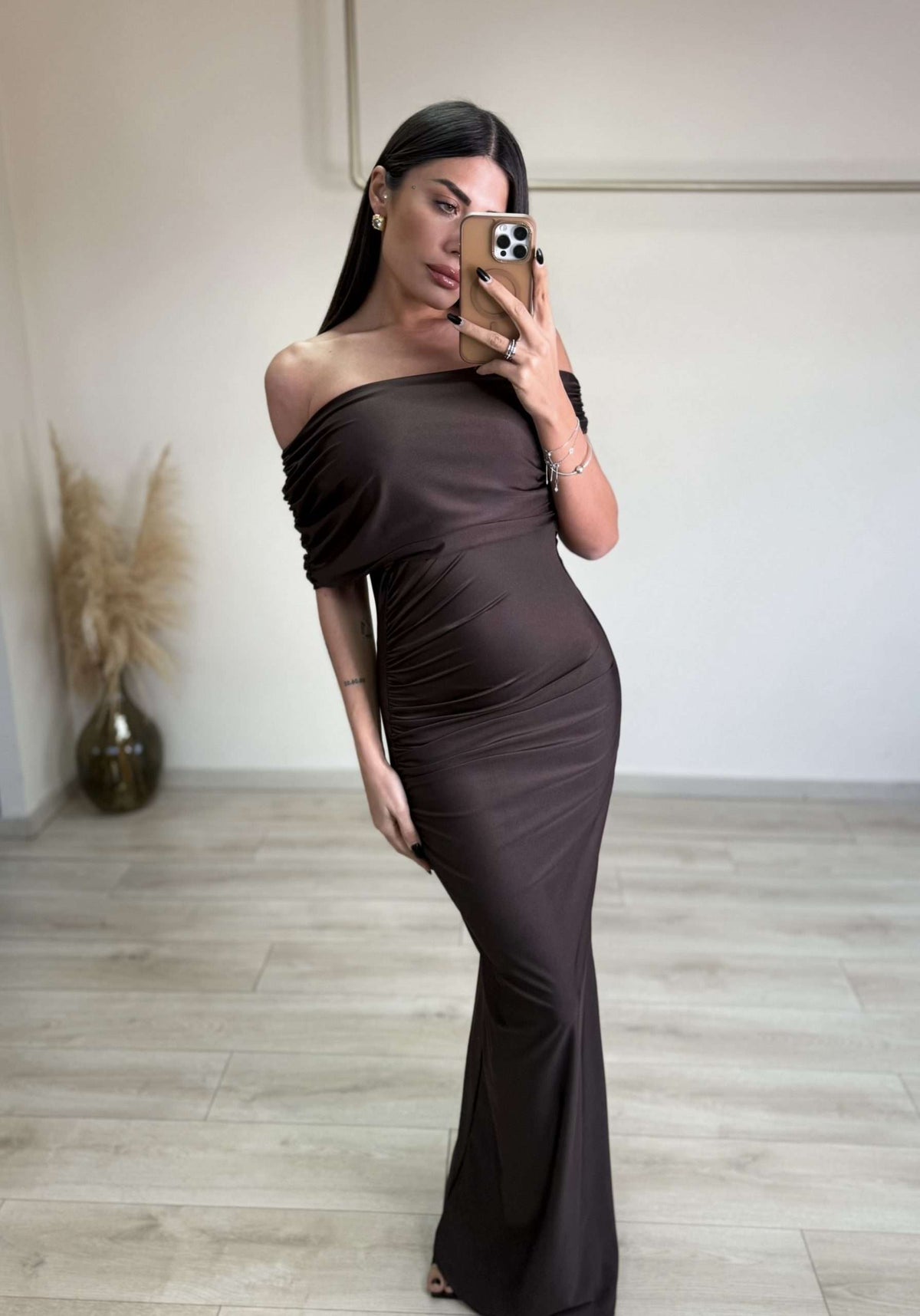 Britney Dress - Καφέ-thumbmail-1