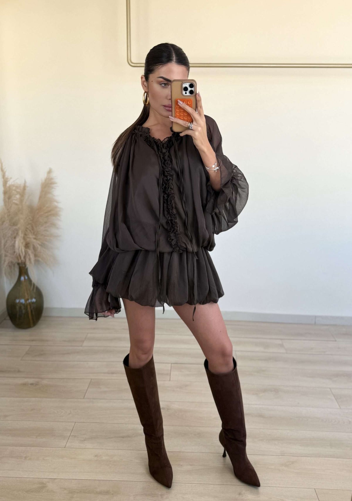 Claire Dress - Καφέ