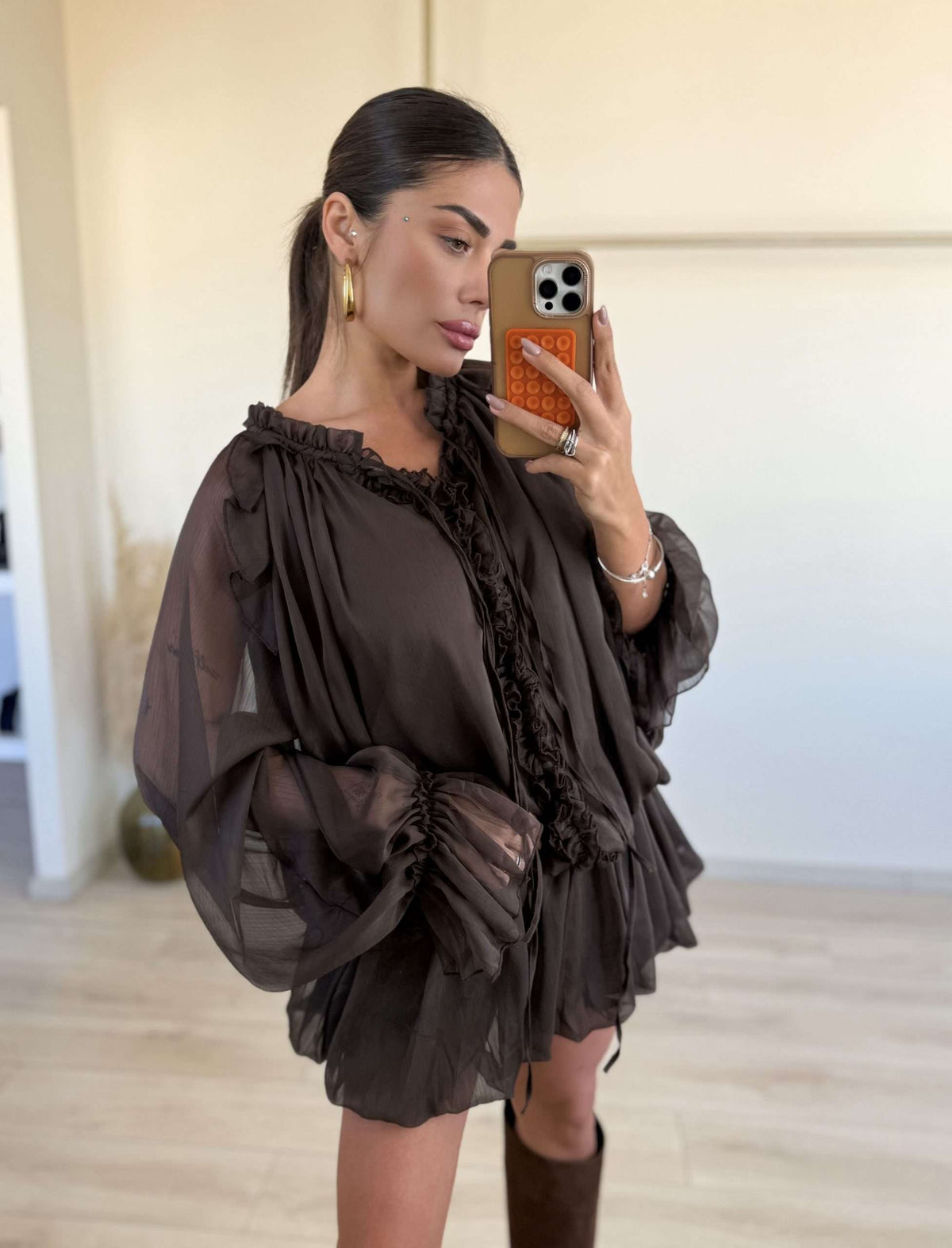 Claire Dress - Καφέ