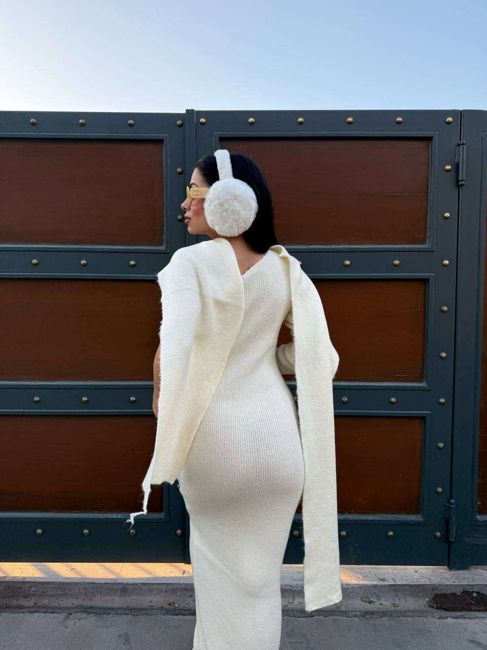 Carla Dress - Εκρού-thumbmail-4