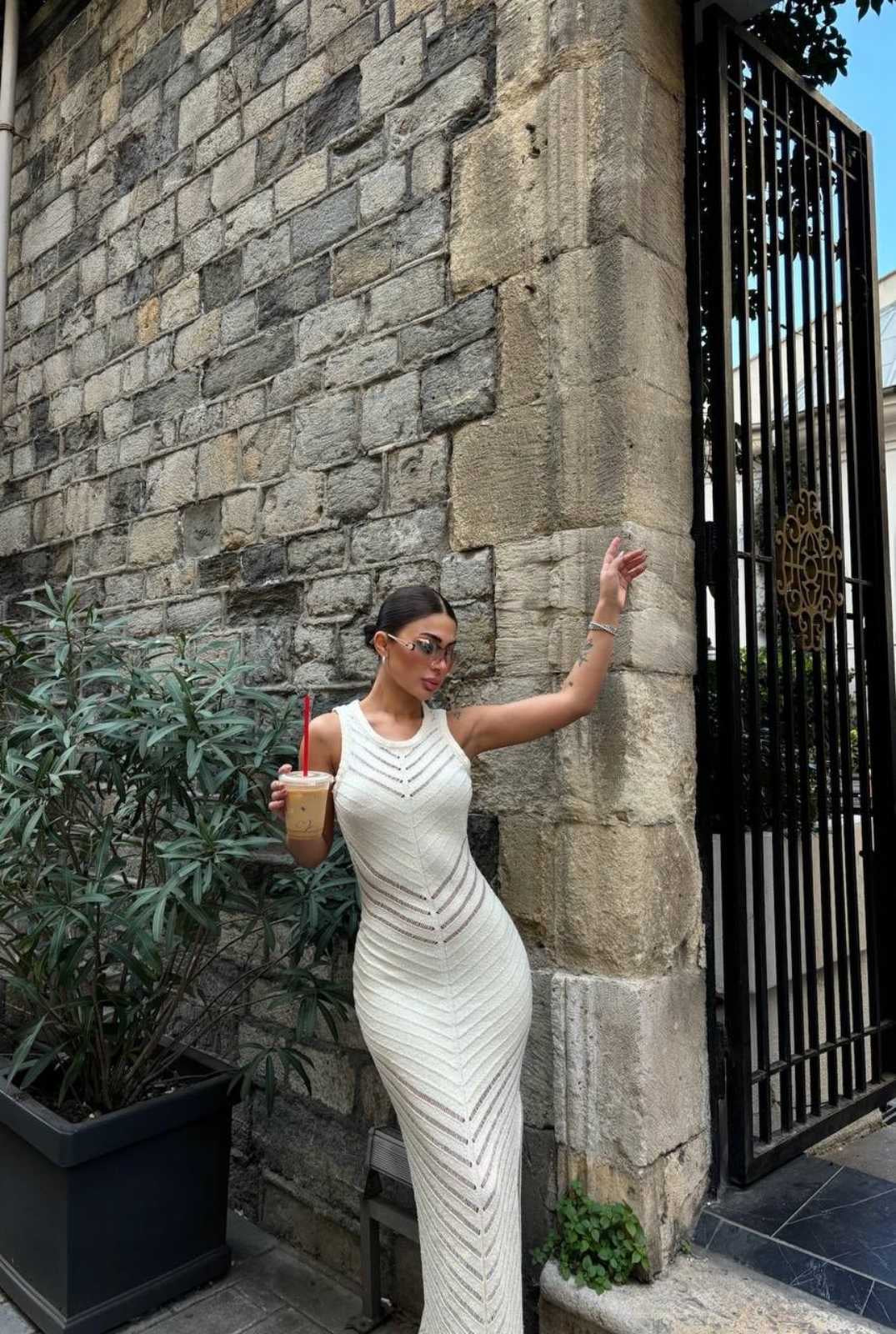 Corina Dress - Εκρού-thumbmail-3