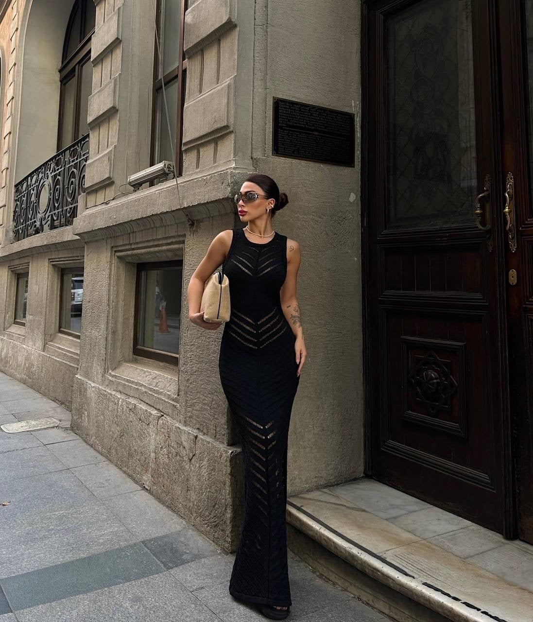 Corina Dress - Μαύρο-thumbmail-4