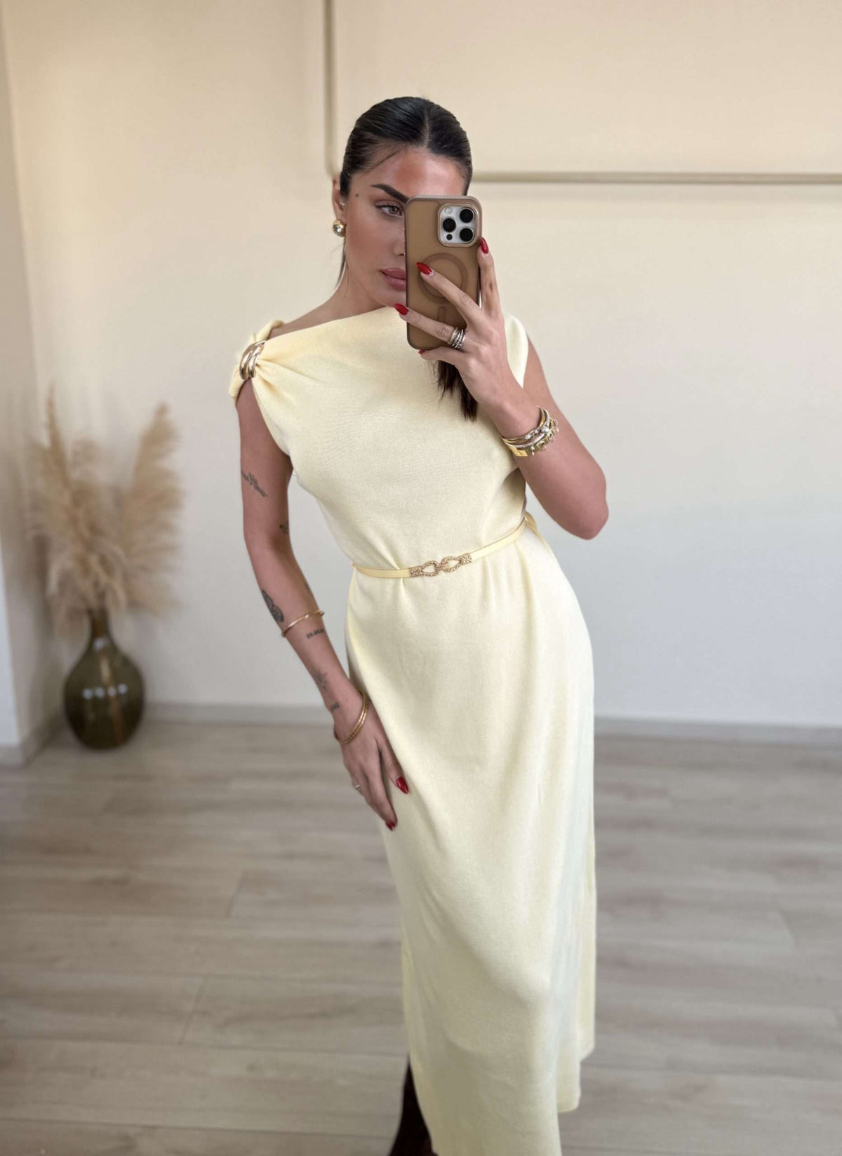 Nina Dress - Καναρινί-thumbmail-3