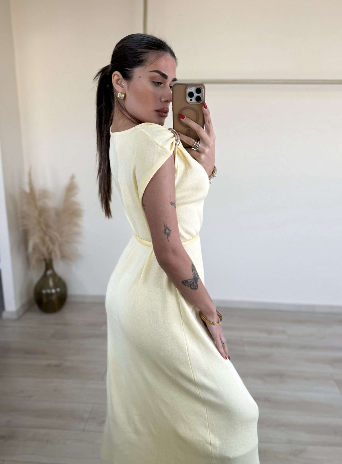 Nina Dress - Καναρινί-thumbmail-4