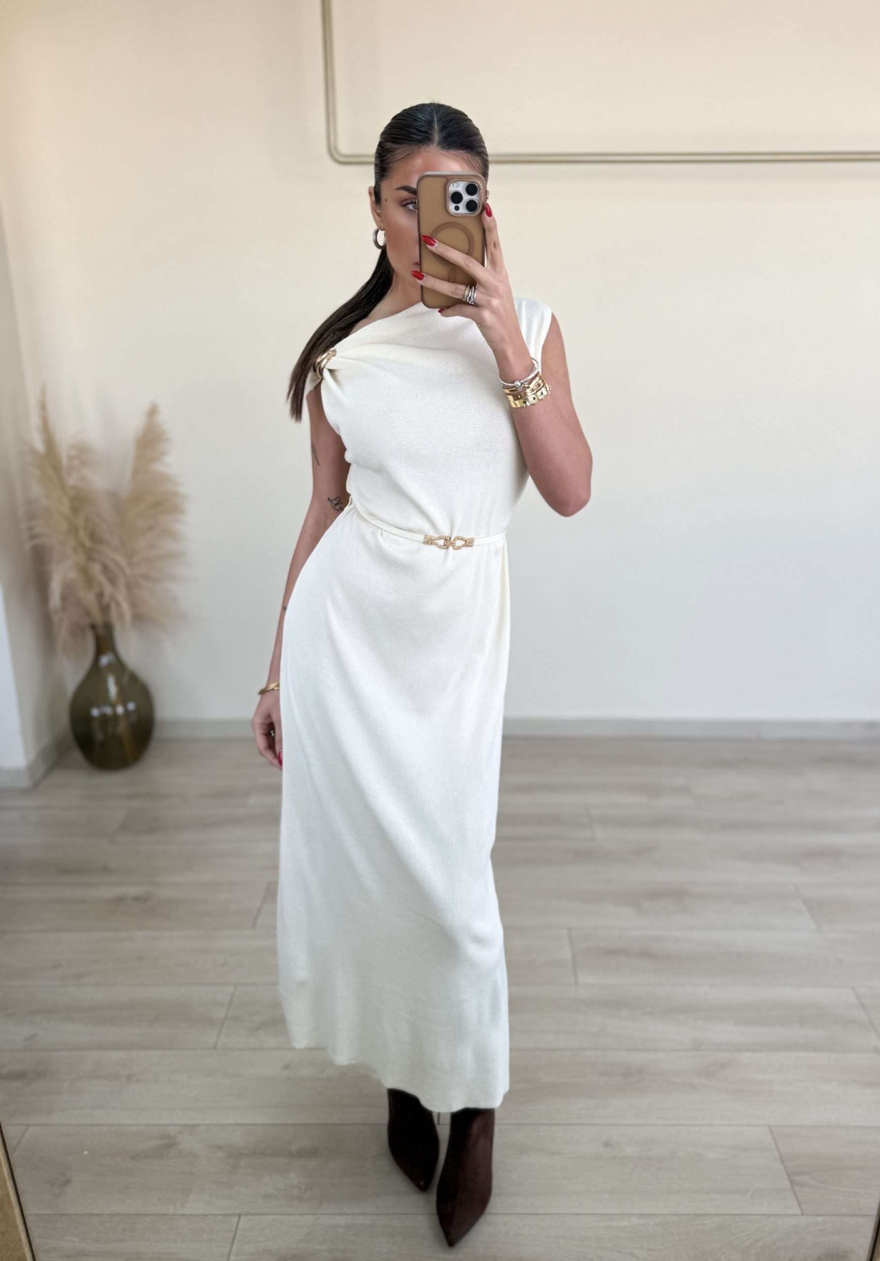 Nina Dress - Λευκό-thumbmail-2