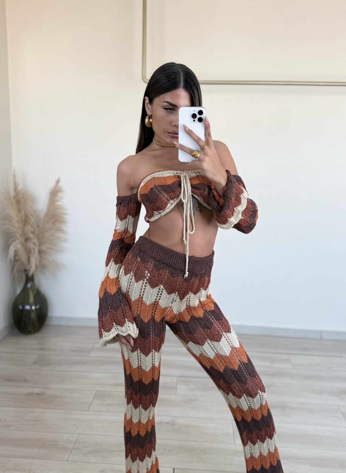Alicia Set - Καφέ-thumbmail-3