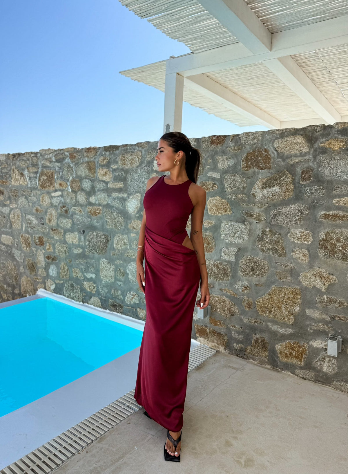 Mia Dress - Μπορντώ-thumbmail-5