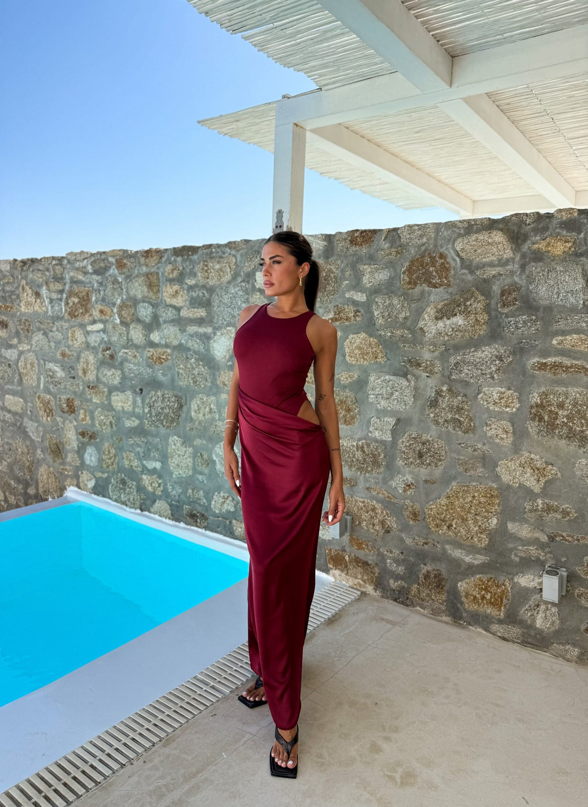 Mia Dress - Μπορντώ-thumbmail-3