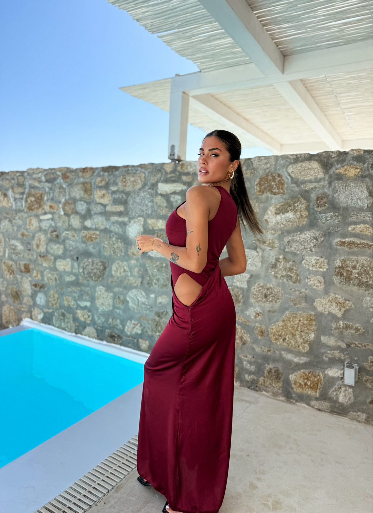 Mia Dress - Μπορντώ-thumbmail-2