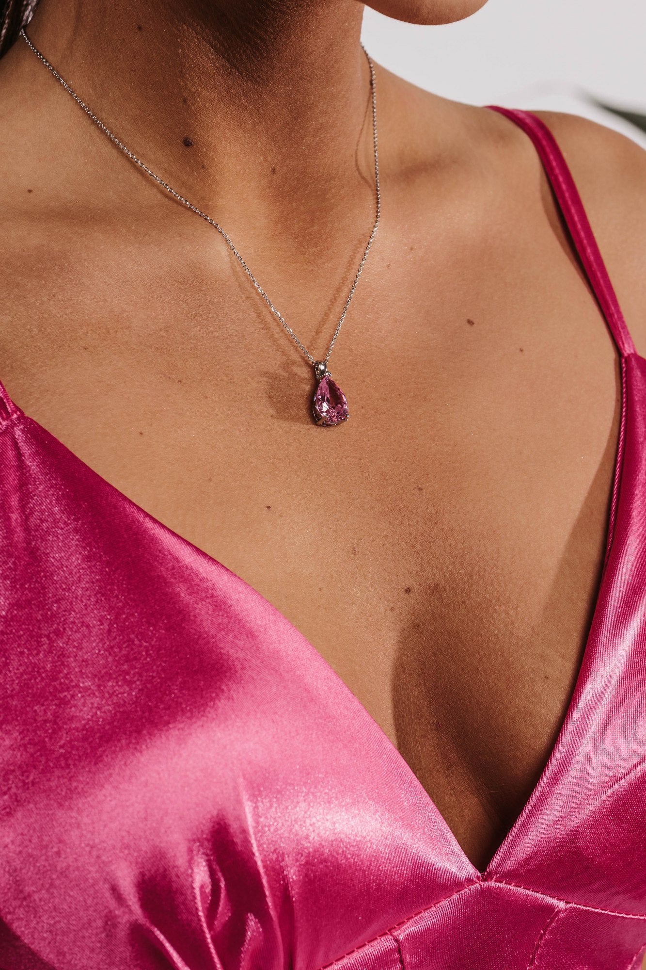 Turya Necklace - Ασημί/Ροζ